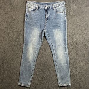 mnml Jeans Mens 36x30 Blue Skinny Fit Stretch Light Wash Denim Casual